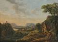 Attributed to Christian Georg Schtz II German 17581823 View of the RhineAn Expansive Landscape