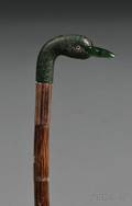 Ladys Cane with Jade and Gold Duck Head Handle