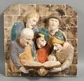 French High Relief Glazed Pottery Wall Plaque