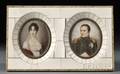 Ivory and Tortoiseshellframed Double Portrait Miniatures of Napoleon and Josephine