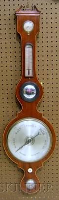 English Mahogany Wheel Barometer