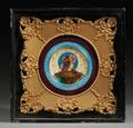Framed Enamel on Copper Portrait Charger