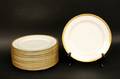 Set of 12 French Limoges Gilt Banded Plates