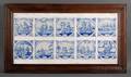 Ten Framed Delft Tiles