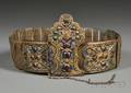 Russian Giltmetal Enamel and Glass Belt