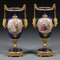 Pair of Sevresstyle Giltbronzemounted Porcelain Vases