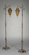 Pair of Chinoiserie Bronze Floor Lamps