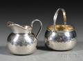 Whiting Hammered Sterling Sugar and Creamer Set