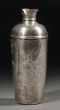 Whiting Art Nouveau Sterling Silver Presentation Martini Shaker