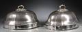 Near Pair of English Silver Plate Meat Domes