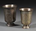 Two French Silver Footed Beakers