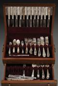 Modern English Silver Partial Flatware Service for Twelve