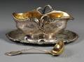 French Silvergilt Sauceboat with Underplate and Ladle