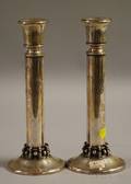 Pair of Hamilton Sterling Silver Columnar Candlesticks