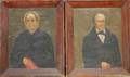 Pair of 19th Century American School Oil on Canvas Portraits of a Man and Wife