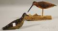 Two Painted Carved Wood Shorebird Figures