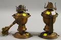 Pair of Ships Brass Kerosene Gimbal Wall Lamps