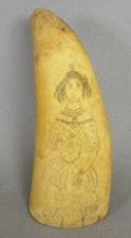 Scrimshaw Portrait of a Ladydecorated Whales Tooth