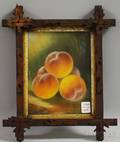 19th Century American School Pastel on Paper Still Life with Peaches