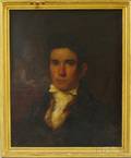 American School Oil on Masonite Portrait of a Young Man