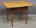 Redpainted Maple Tavern Table with Drawer