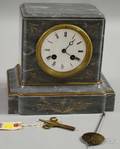 French Gray Marble Mantel Clock