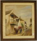19th20th Century American School Watercolor Florida or Caribbean Street Scene