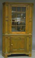 Glazed Pine Corner Cupboard