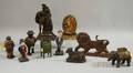 Ten Assorted Painted Cast Iron Figurals Doorstops and Still Banks