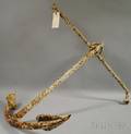 Whitepainted Iron Ships Anchor