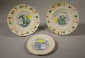 Three Transferdecorated Franklins Maxims Pottery Childrens Plates
