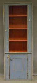 Bluepainted Wood Open Cupboard over Cabinet Door
