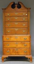 Chippendale Maple and Birch Bonnettop ChestonChest