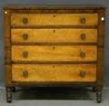 Regency Tiger Maple and Veneered Fourdrawer Bureau