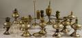 Nine Nickelplated Kerosene Table Lamps a Brass Adjustable Student Lamp and a Brass Adjustable Double Student Lamp