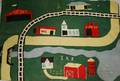 Folk Art Appliqued Wool Felt Pictorial Mat