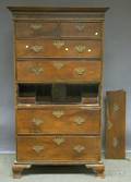 Georgian Chinese Chippendale Mahogany Butlers Tall Chest of Drawers