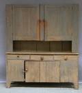 Graypainted Pine Stepback Cupboard