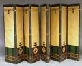 Art Deco Painted Canvas Ninepanel Folding Floor Screen
