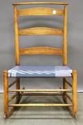 Shaker Production No 4 Maple Slatback Rocker with Woven Tape Seat
