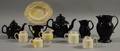 Five Pieces of Jackfield Tableware and Six Pieces of Creamware