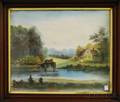 American School 19th Century Pastoral Landscape with Cottage and Cows