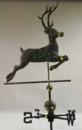 Molded Copper Leaping Stag Weather Vane