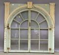 Painted Federal Glazed Arched Wood Double Cabinet Doors