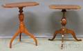 Late Federal Maple Candlestand and a Country Classical Cherry Tilttop Candlestand