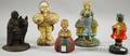 Five Painted Cast Iron Figural Doorstops