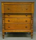 Late Classical Carved Cherry Fourdrawer Bureau