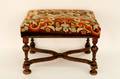 William  Mary Style Stool wNeedlepoint Cover