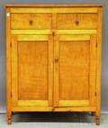 Tiger Maple Cupboard with Two Paneled Doors
