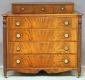 Late Federal Carved Mahogany and Mahogany Veneer Bureau